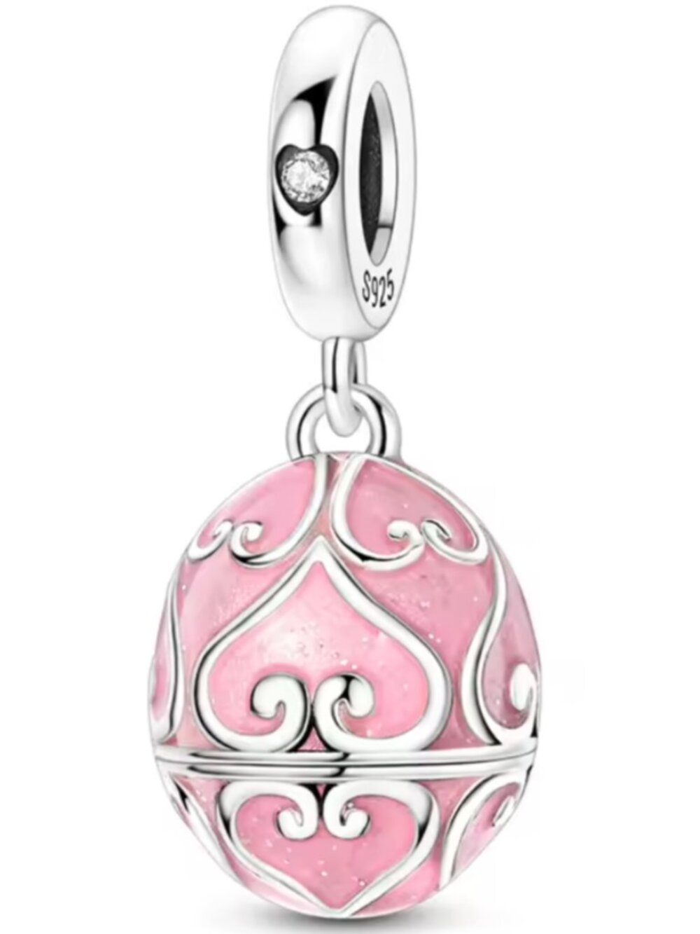 Sterling Silver Egg Locket w/Paw Print Inside